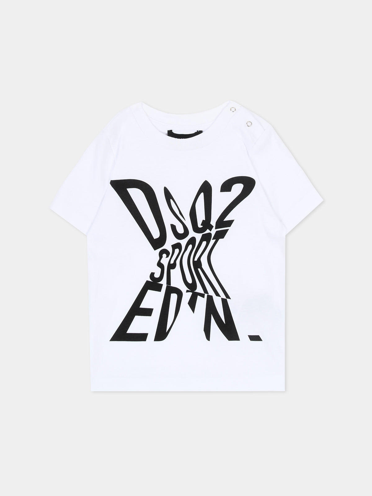 T-shirt a manica corta bianca per neonato con logo,Dsquared2,DQ2545 D00MV DQ100