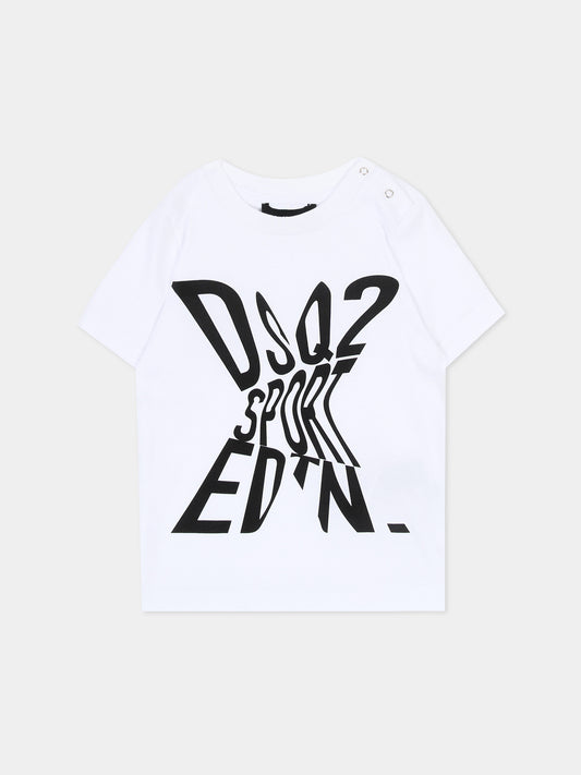 T-shirt a manica corta bianca per neonato con logo,Dsquared2,DQ2545 D00MV DQ100