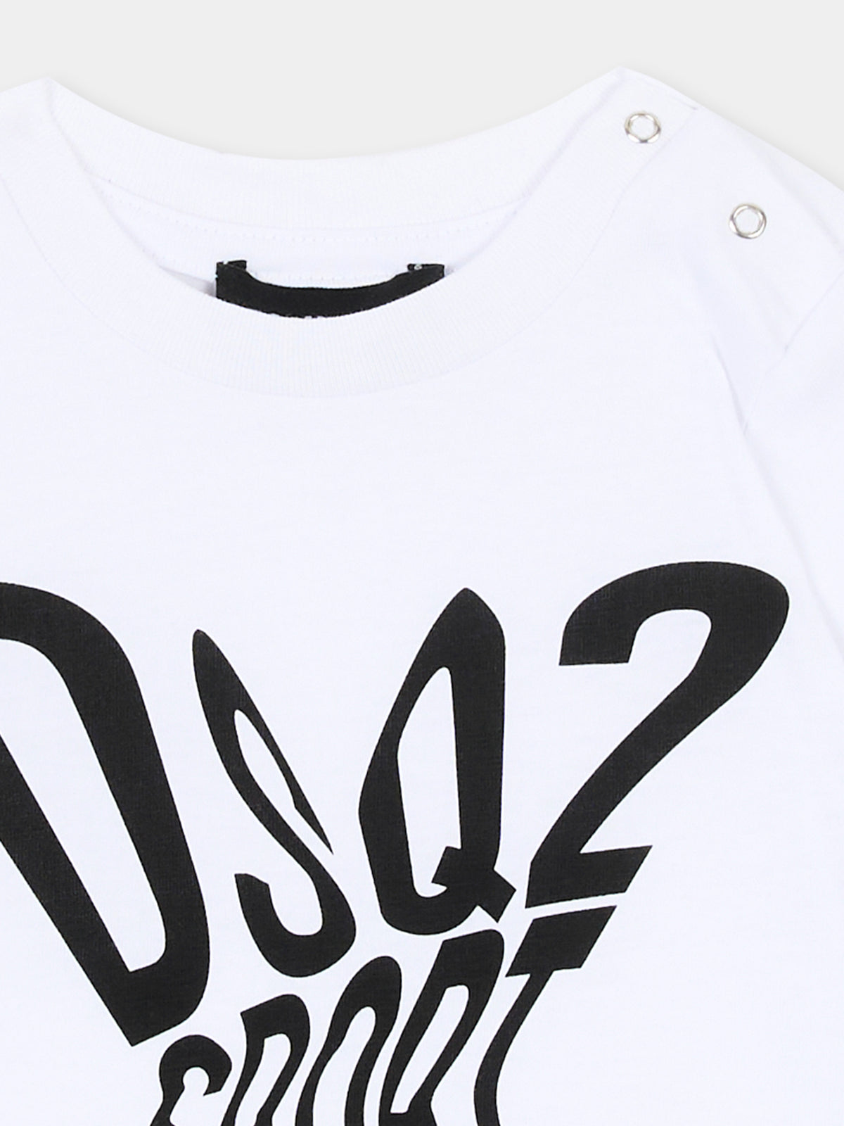 T-shirt a manica corta bianca per neonato con logo,Dsquared2,DQ2545 D00MV DQ100
