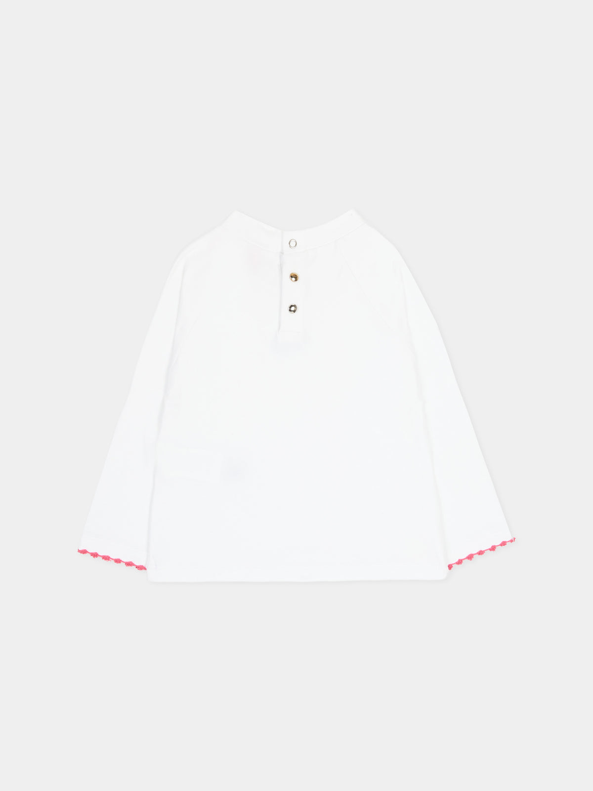 T-shirt a manica lunga bianca per neonata con logo,Diesel,K00675 0AFAA K100