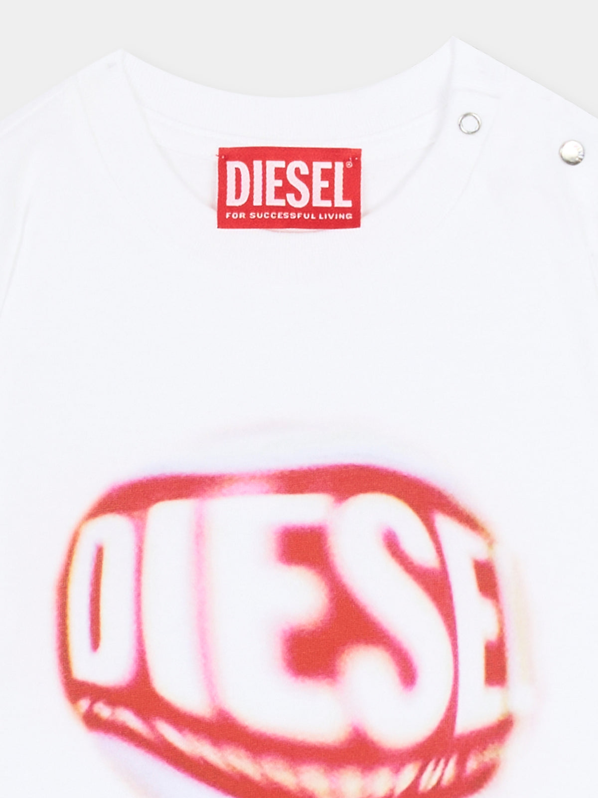 T-shirt a manica corta bianca per neonato,Diesel,K00704 00YI9 K100