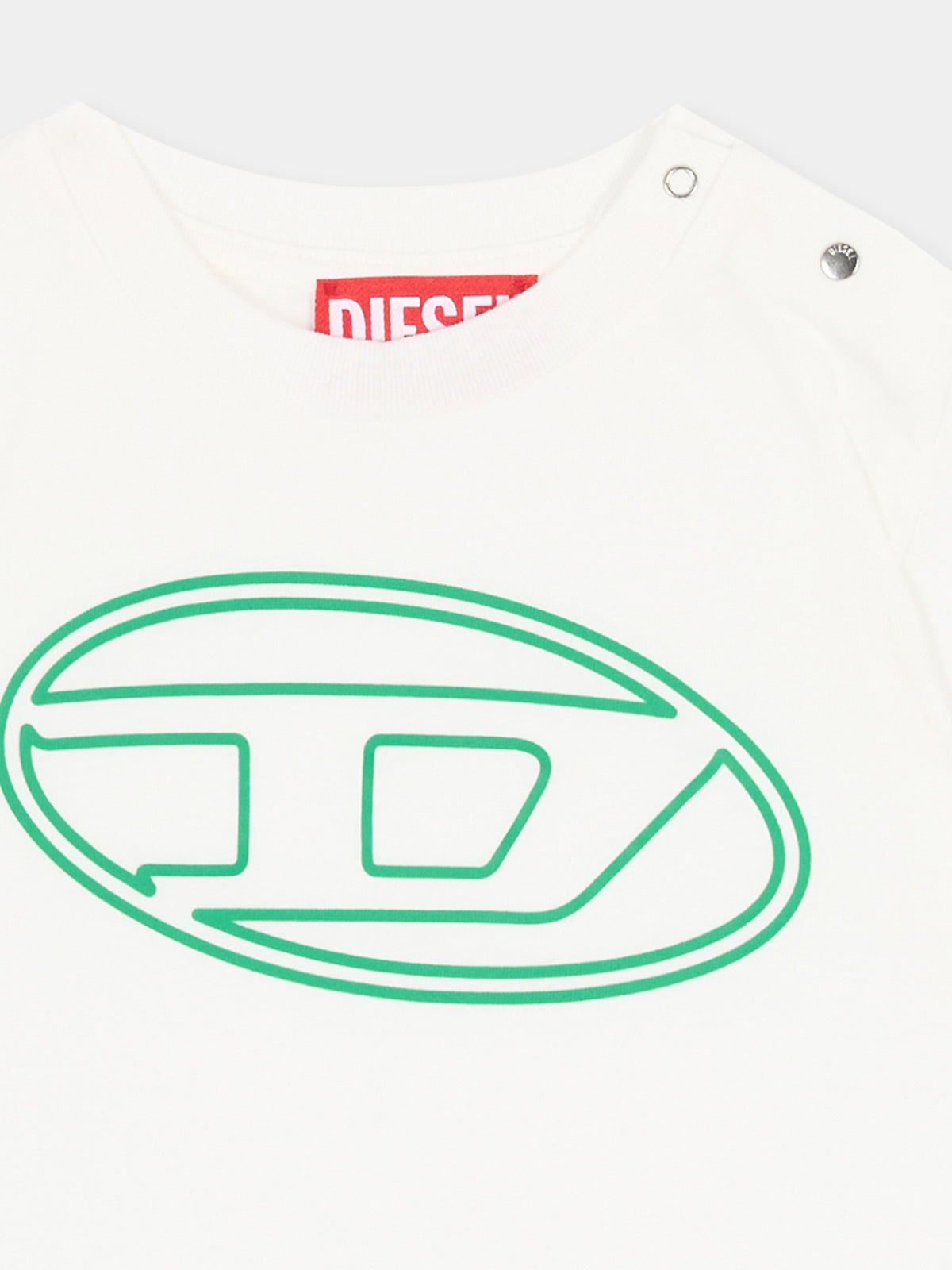 T-shirt a manica corta bianca per neonato,Diesel,K00708 00YI9 K1412