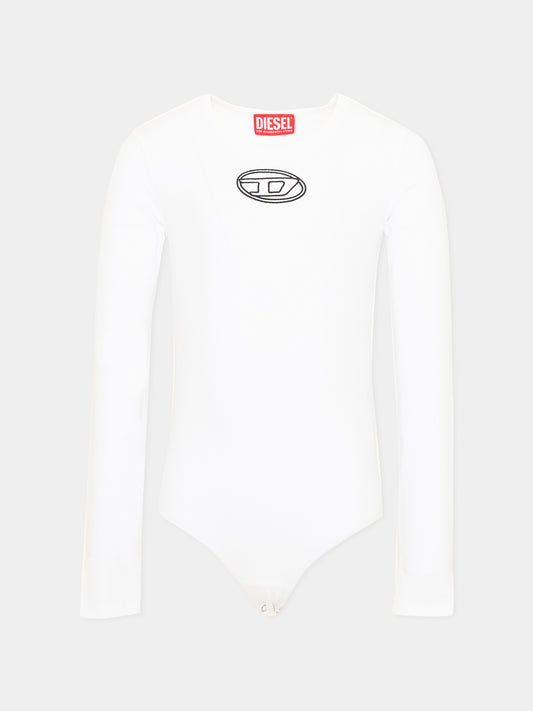 Body bianco per bambina con logo,Diesel,J02433 0AFAA K100