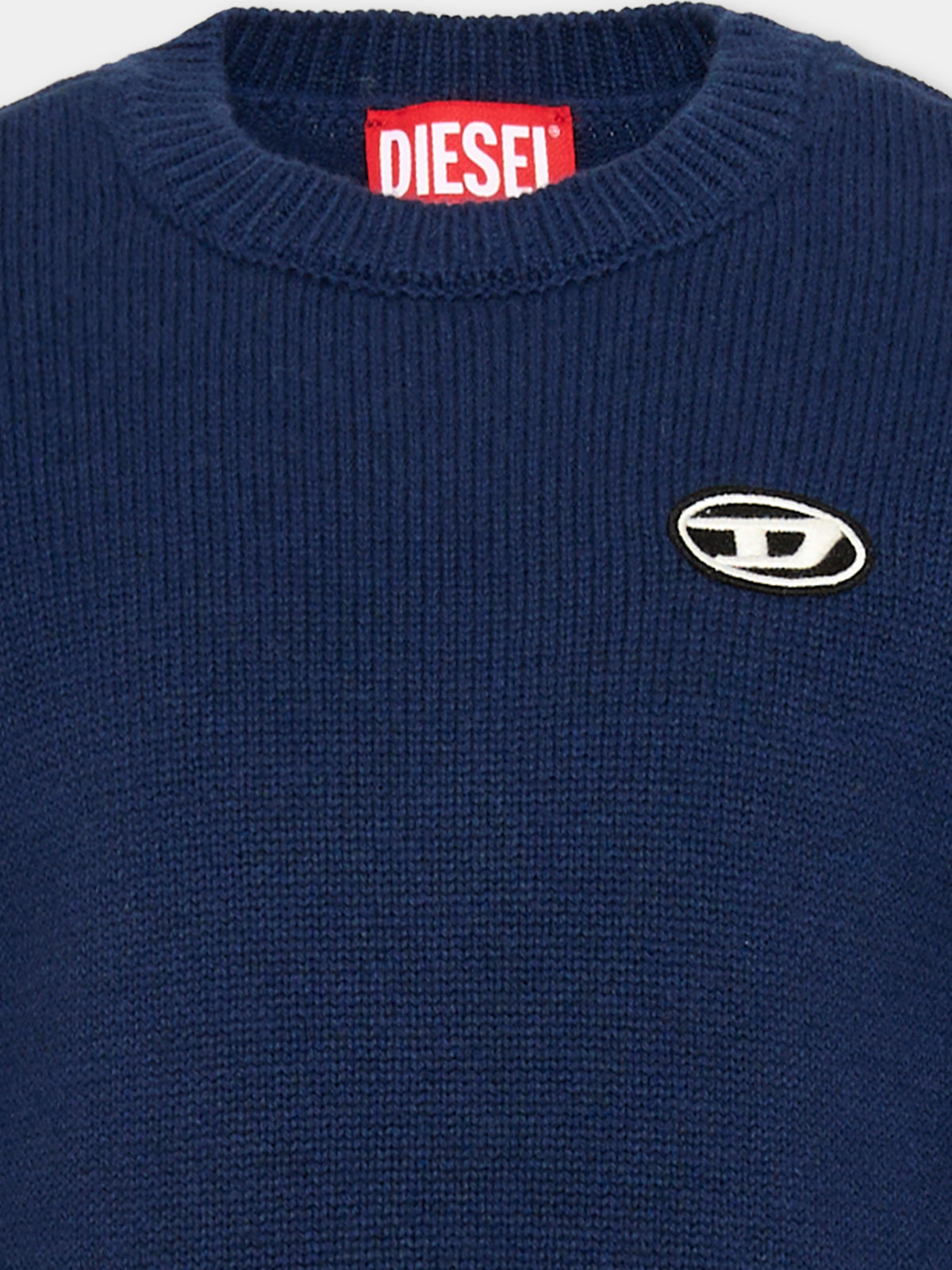 Maglione blu per bambino con logo,Diesel,J02430 KYAYX K851