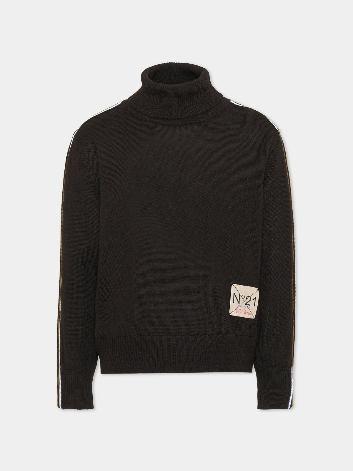 Maglione nero per bambini con logo,N°21 Kids,N2108I N0122 0N900