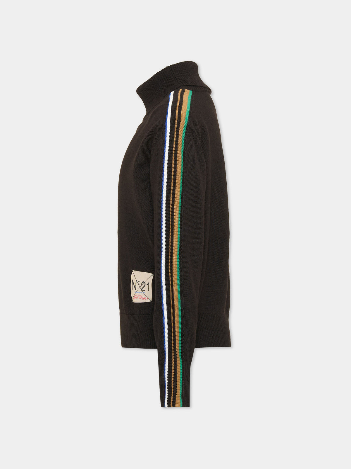 Maglione nero per bambini con logo,N°21 Kids,N2108I N0122 0N900