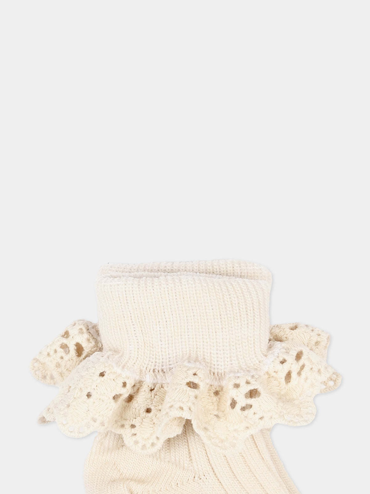 Calzini beige per neonata con ruches,Mp Denmark,10 59045 0 4109 B