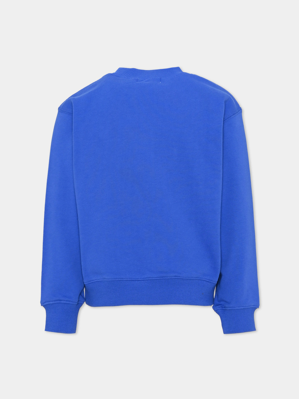 Felpa girocollo blu con stampa per bambino,Billieblush,U21188 813