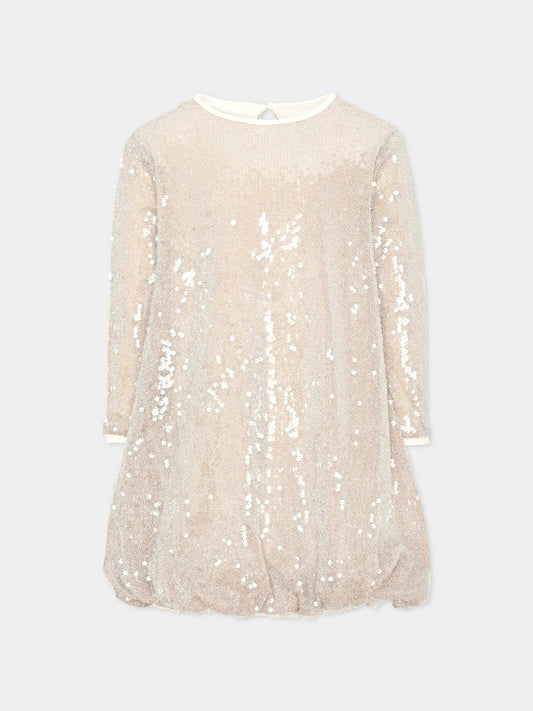 Abito elegante oro con paillettes per bambina,Billieblush,U21291 Z99