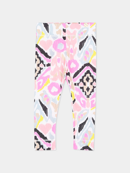 Leggings multicolor con cuori per bambina,Billieblush,U21335 473