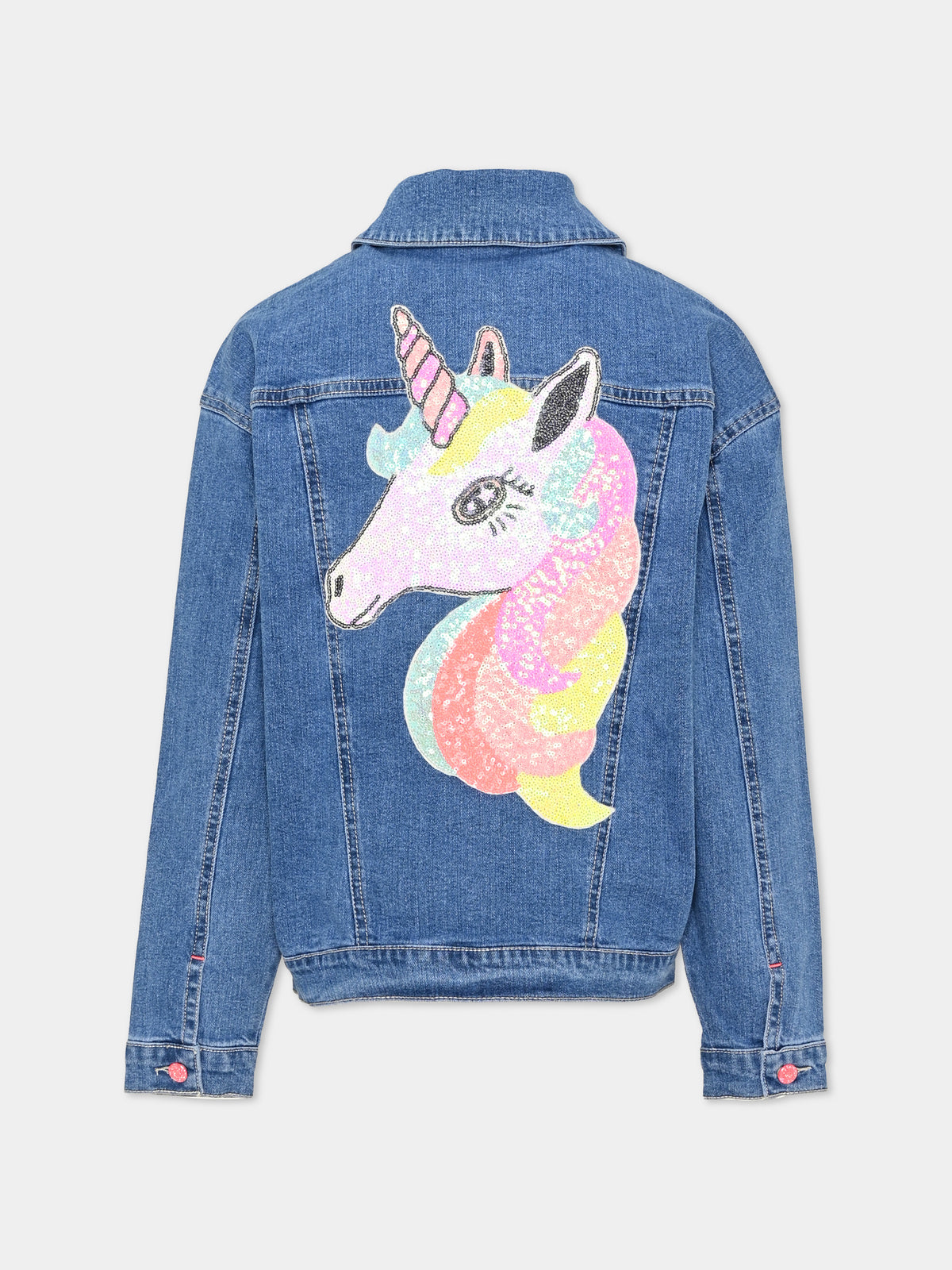 Giubbotto di jeans con unicorno per bambina,Billieblush,U21622 Z13