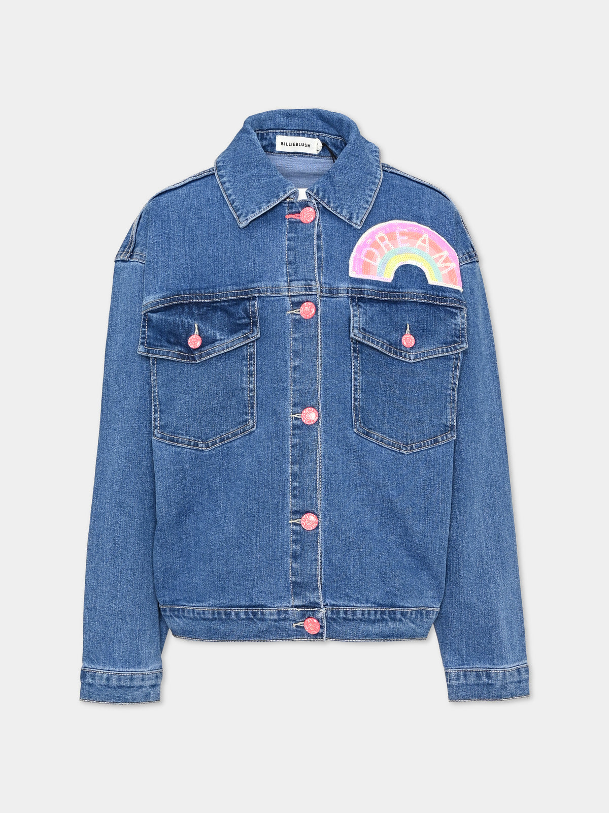 Giubbotto di jeans con unicorno per bambina,Billieblush,U21622 Z13