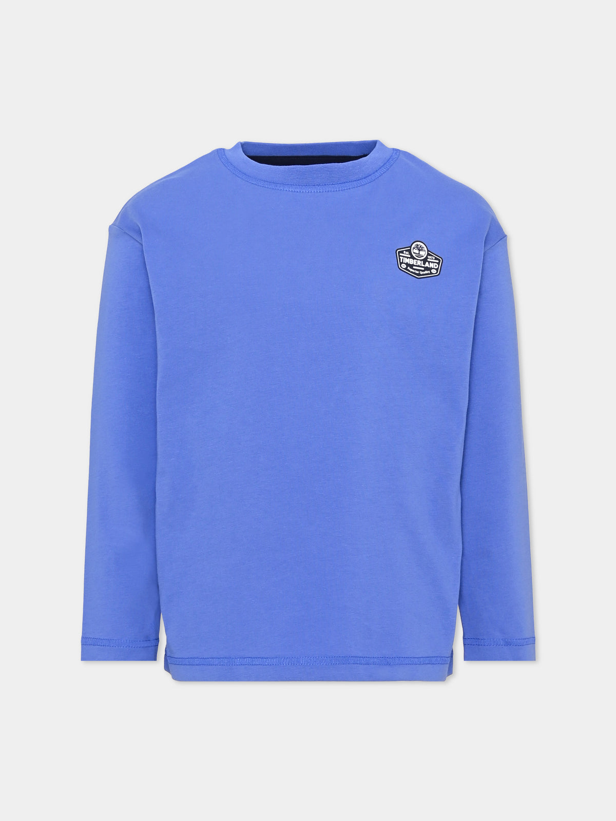 T-shirt a manica lunga blu con logo per bambino,Timberland,T60531 882