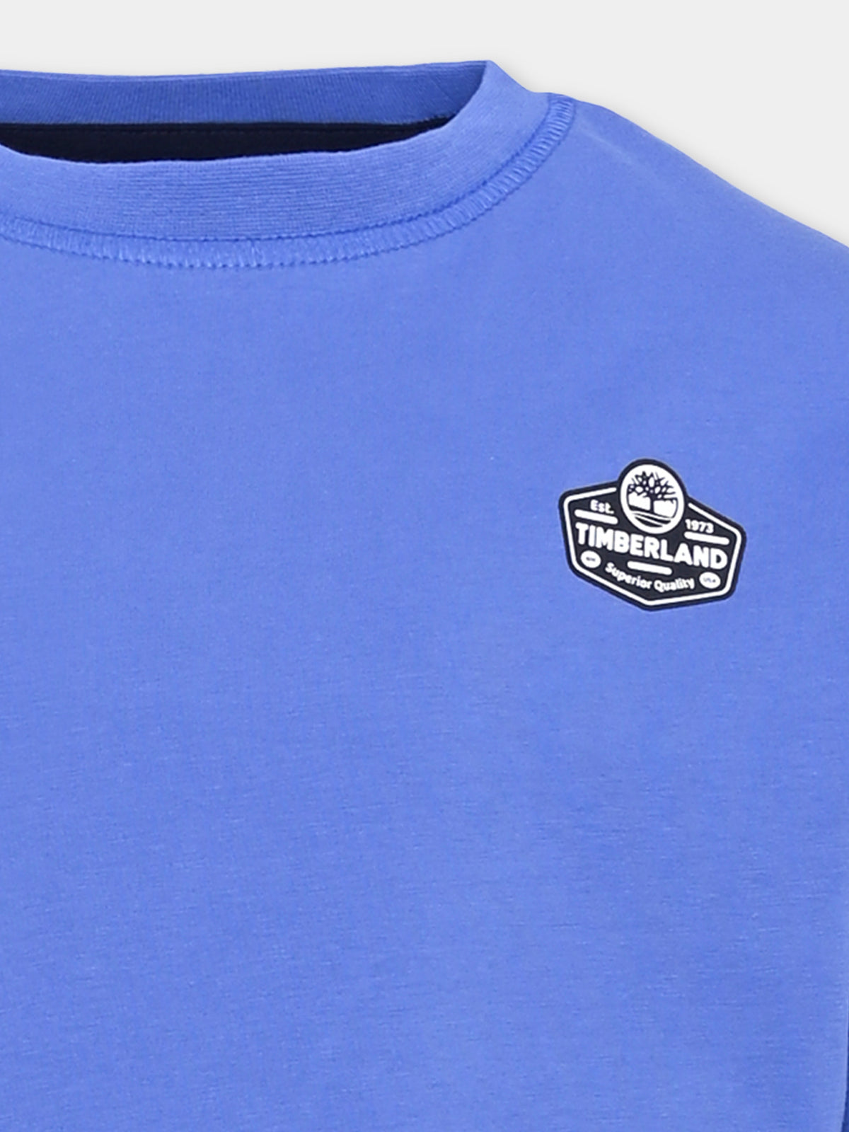 T-shirt a manica lunga blu con logo per bambino,Timberland,T60531 882