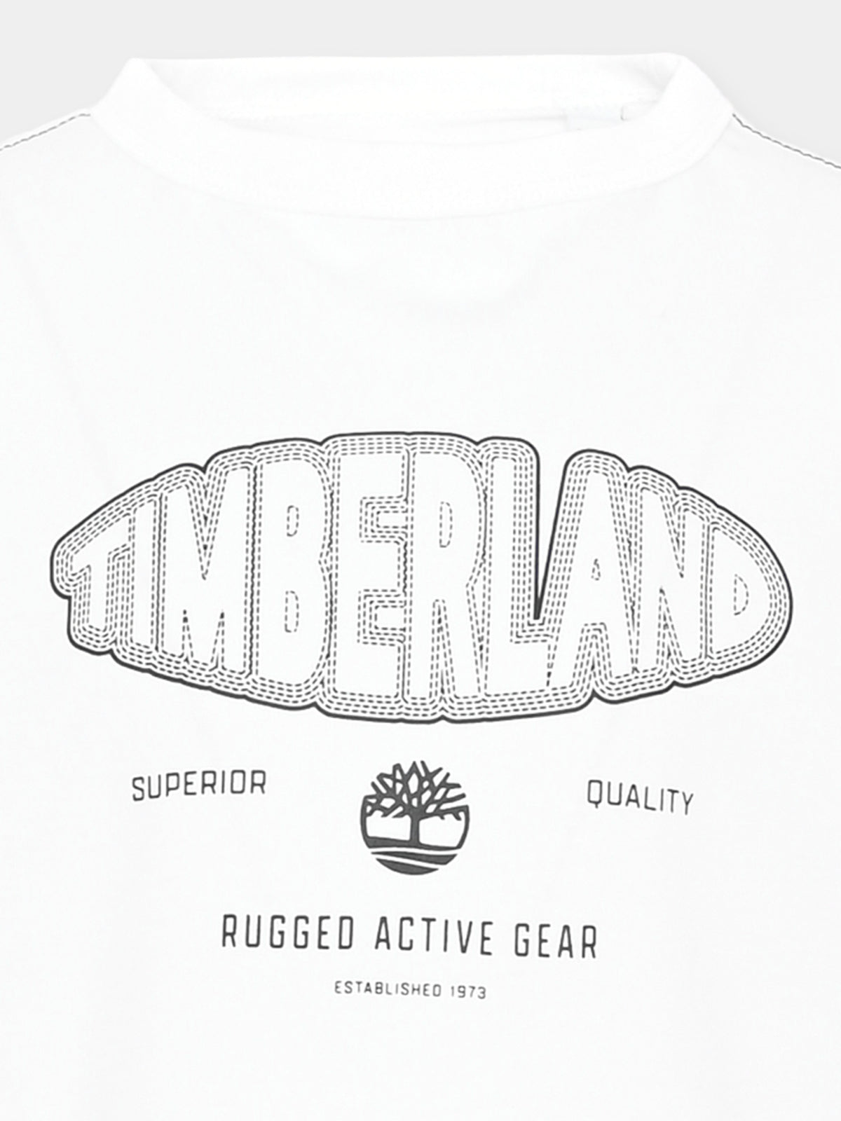 T-shirt a manica lunga bianca con logo per bambino,Timberland,T60538 10P