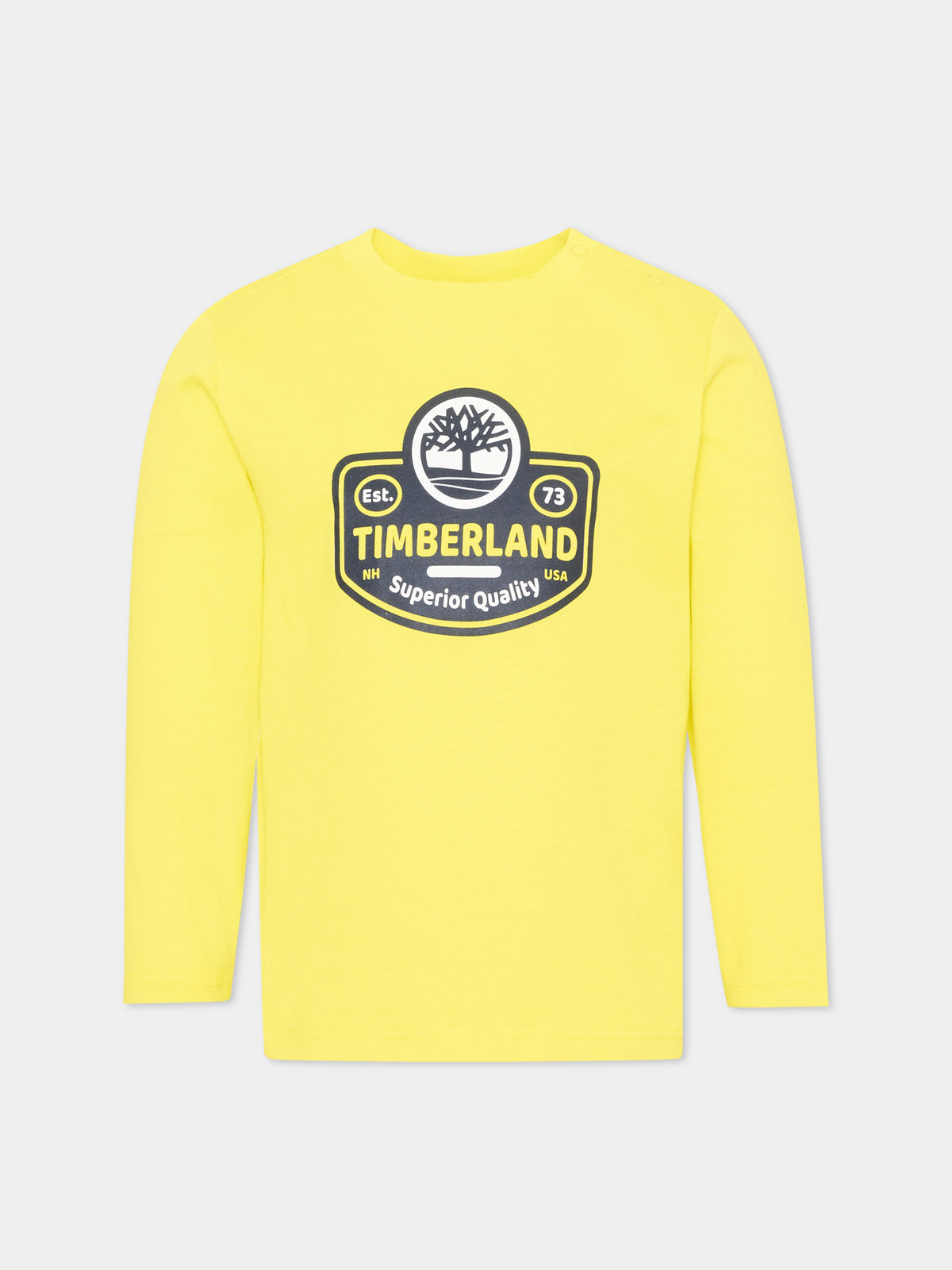 T-shirt a manica lunga gialla con logo per bambino,Timberland,T60588 555