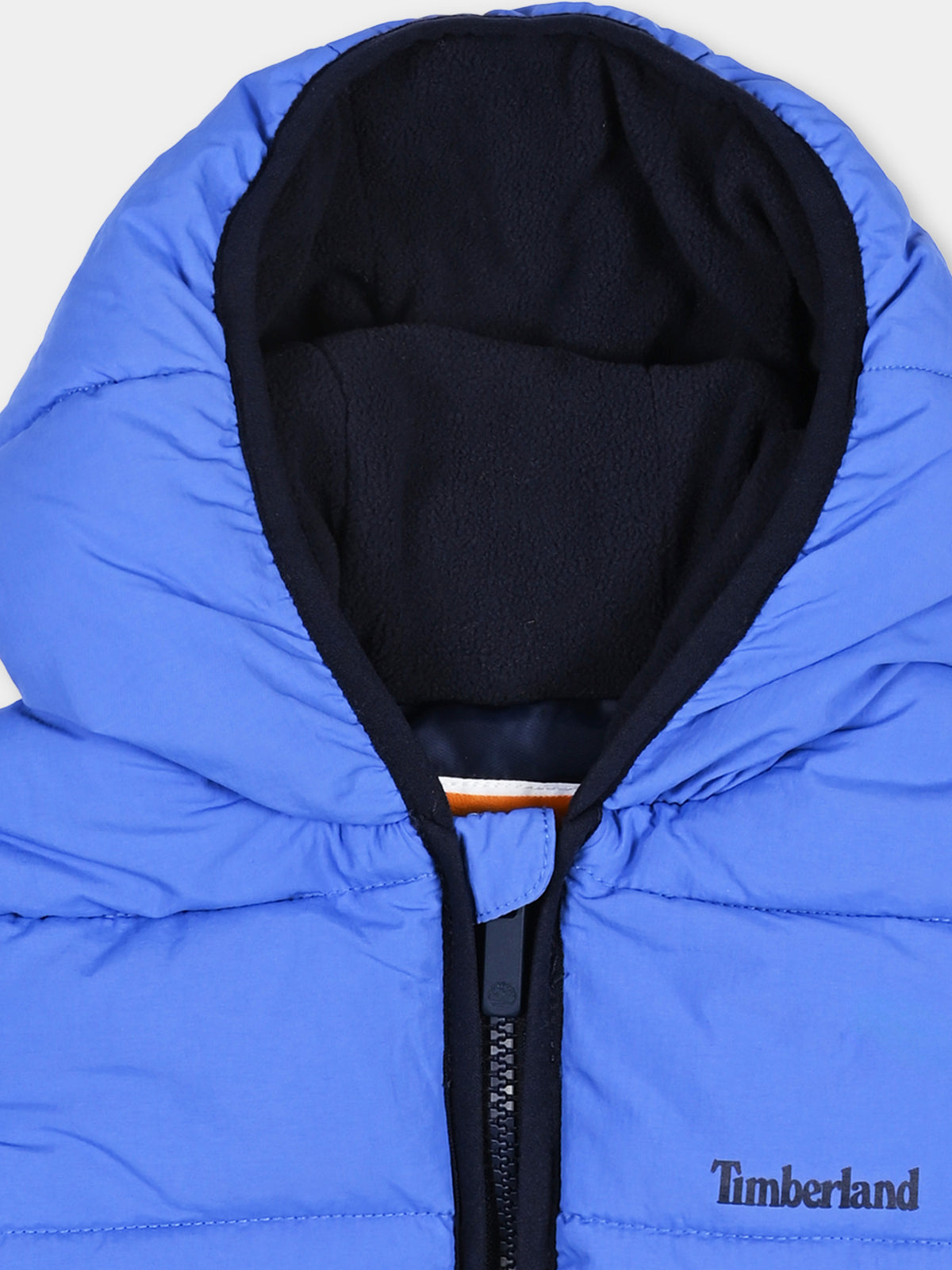 Piumino blu per neonato con cappuccio,Timberland,T60590 882