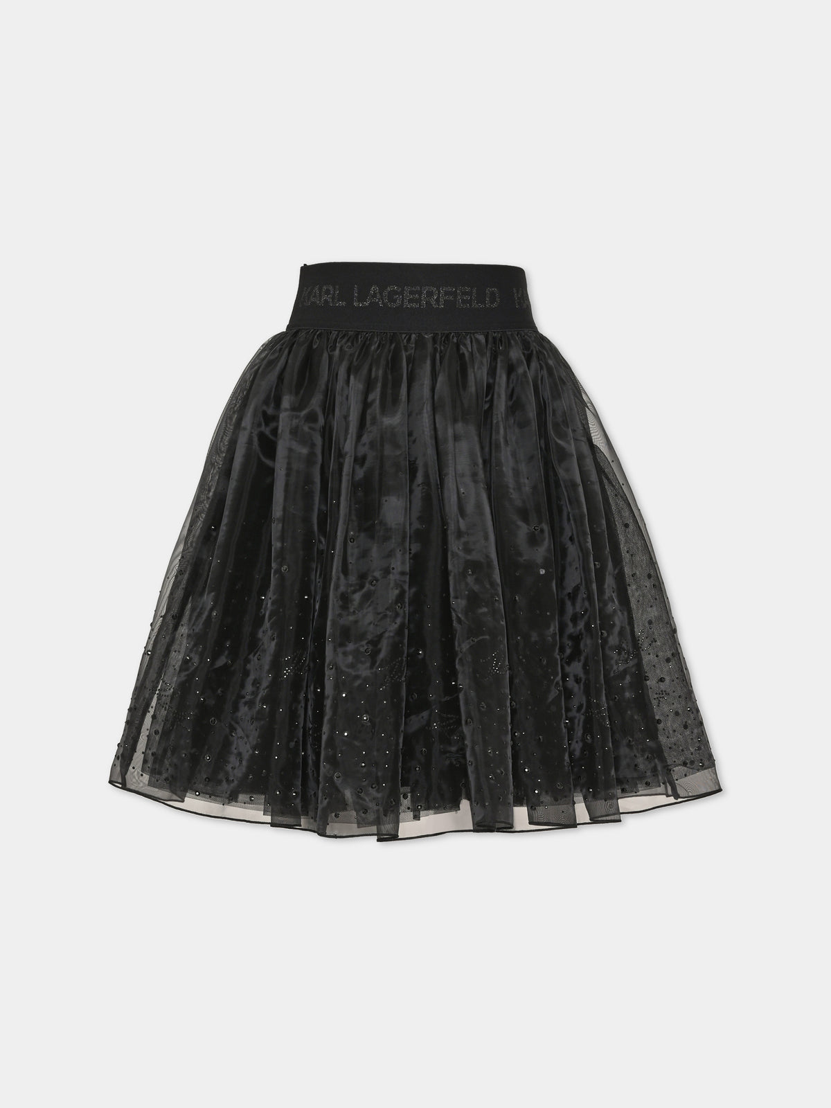 Gonna nera per bambina in tulle,Karl Lagerfeld Kids,Z30586 09B
