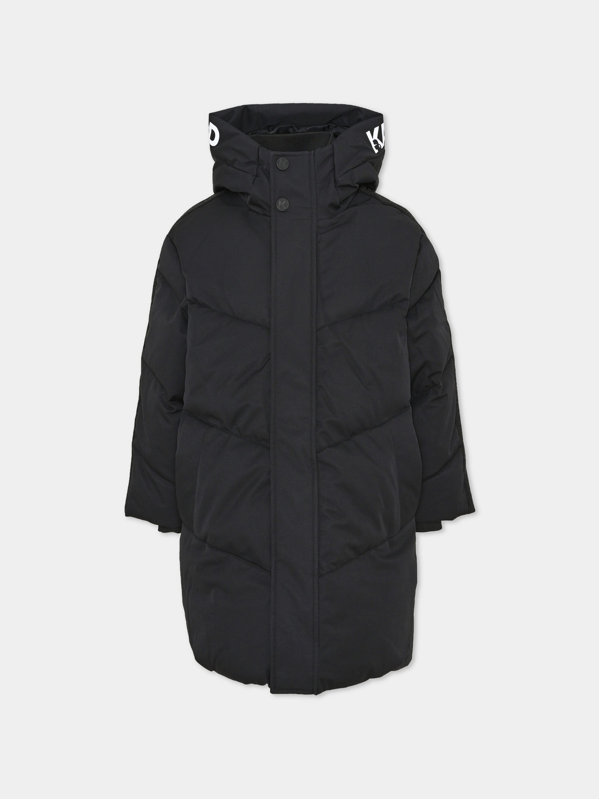 Piumino nero per bambino con logo,Karl Lagerfeld Kids,Z30631 09B