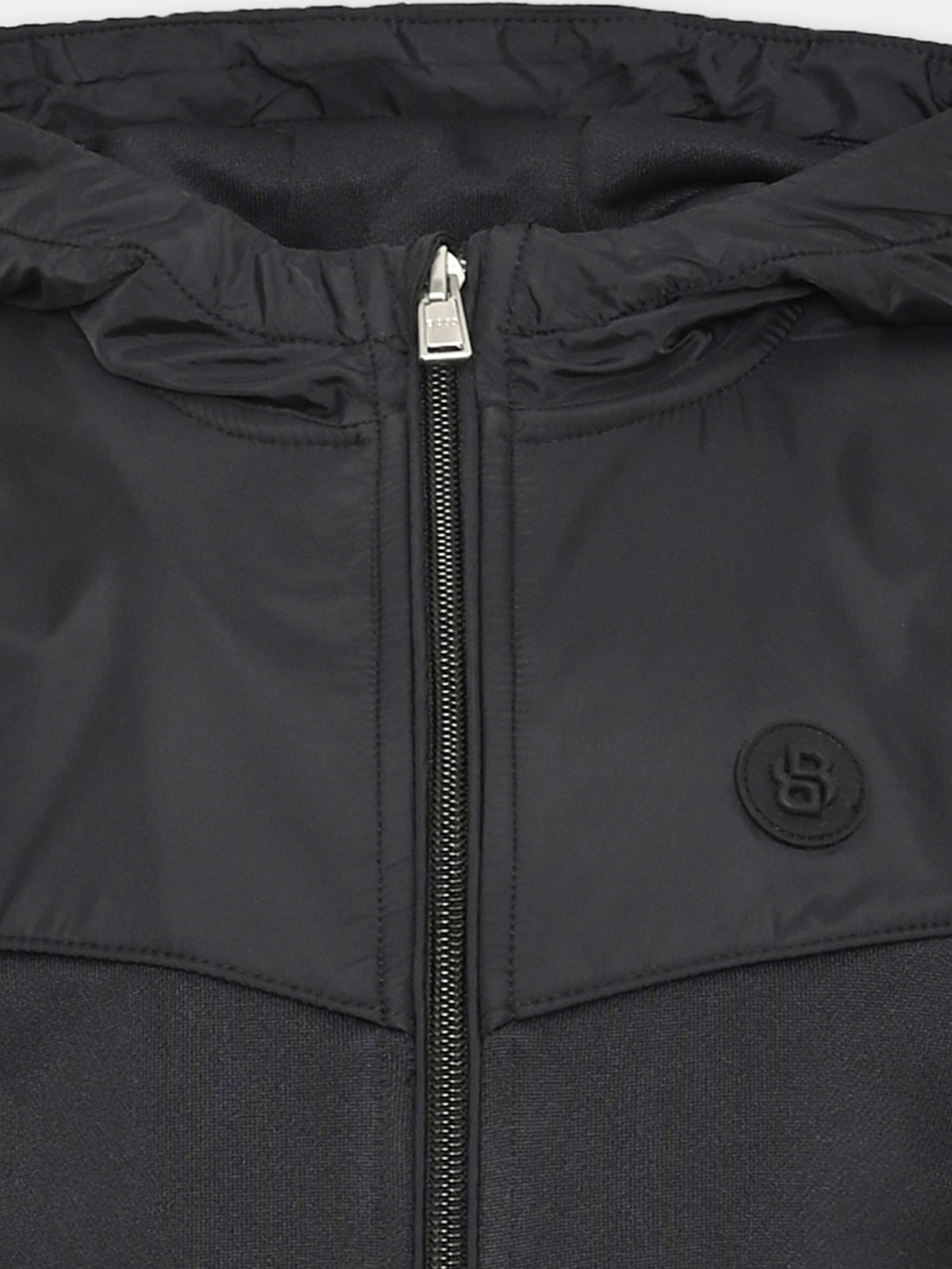 Felpa con cappuccio nera con zip per bambino,Boss,J52328 09B