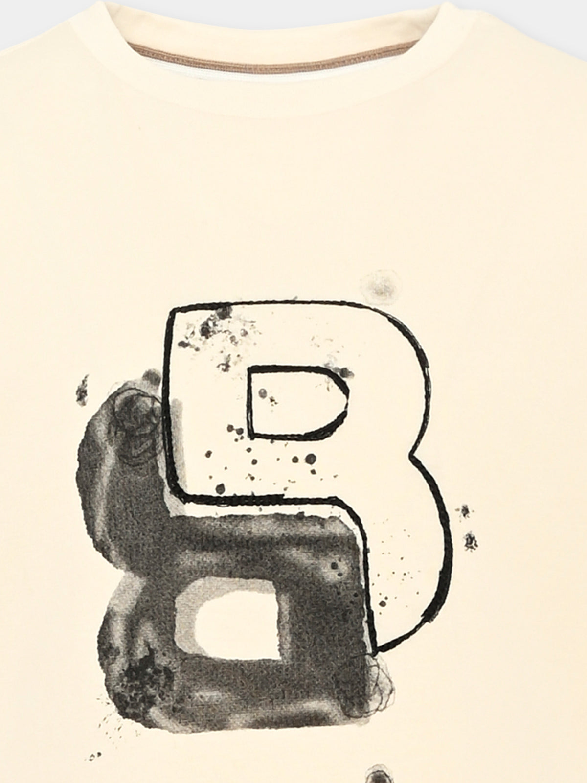 T-shirt a manica lunga beige per bambino,Boss,J52365 21C