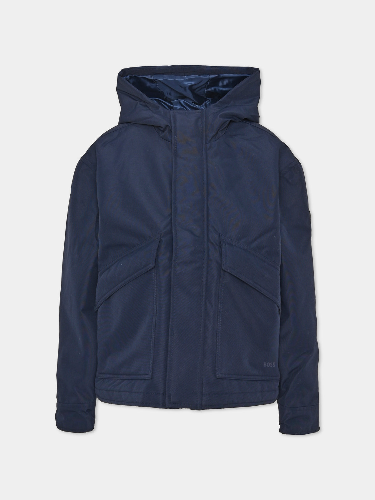 Piumino blu per bambino con logo,Boss,J52387 849