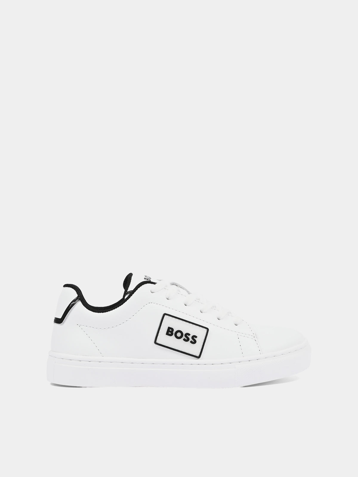 Sneakers bianche per bambino con logo,Boss,J52554 10P