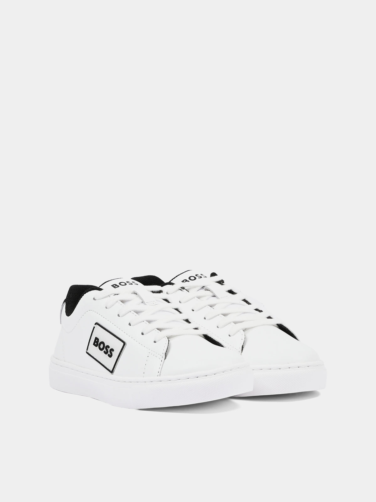 Sneakers bianche per bambino con logo,Boss,J52554 10P