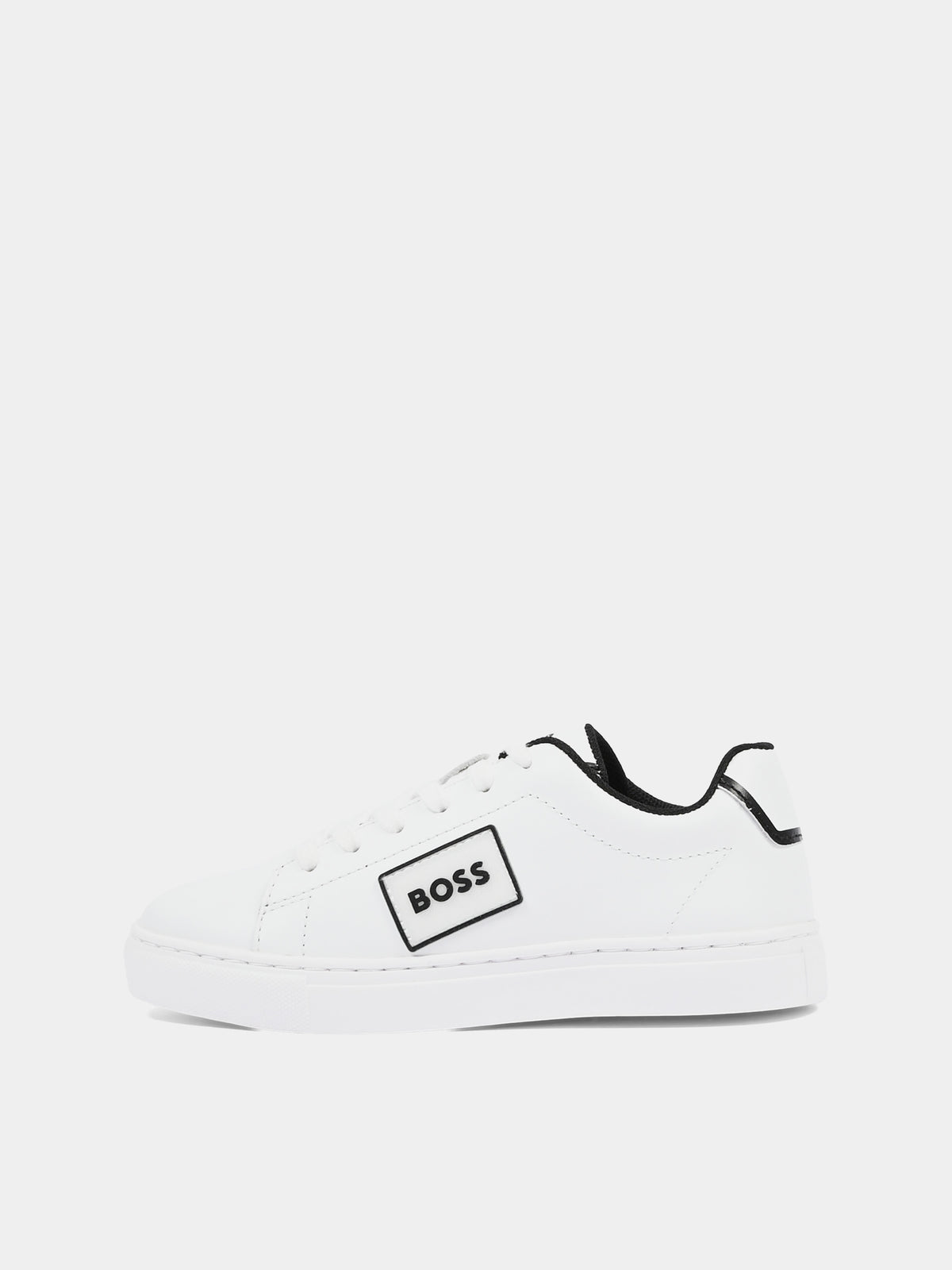 Sneakers bianche per bambino con logo,Boss,J52554 10P