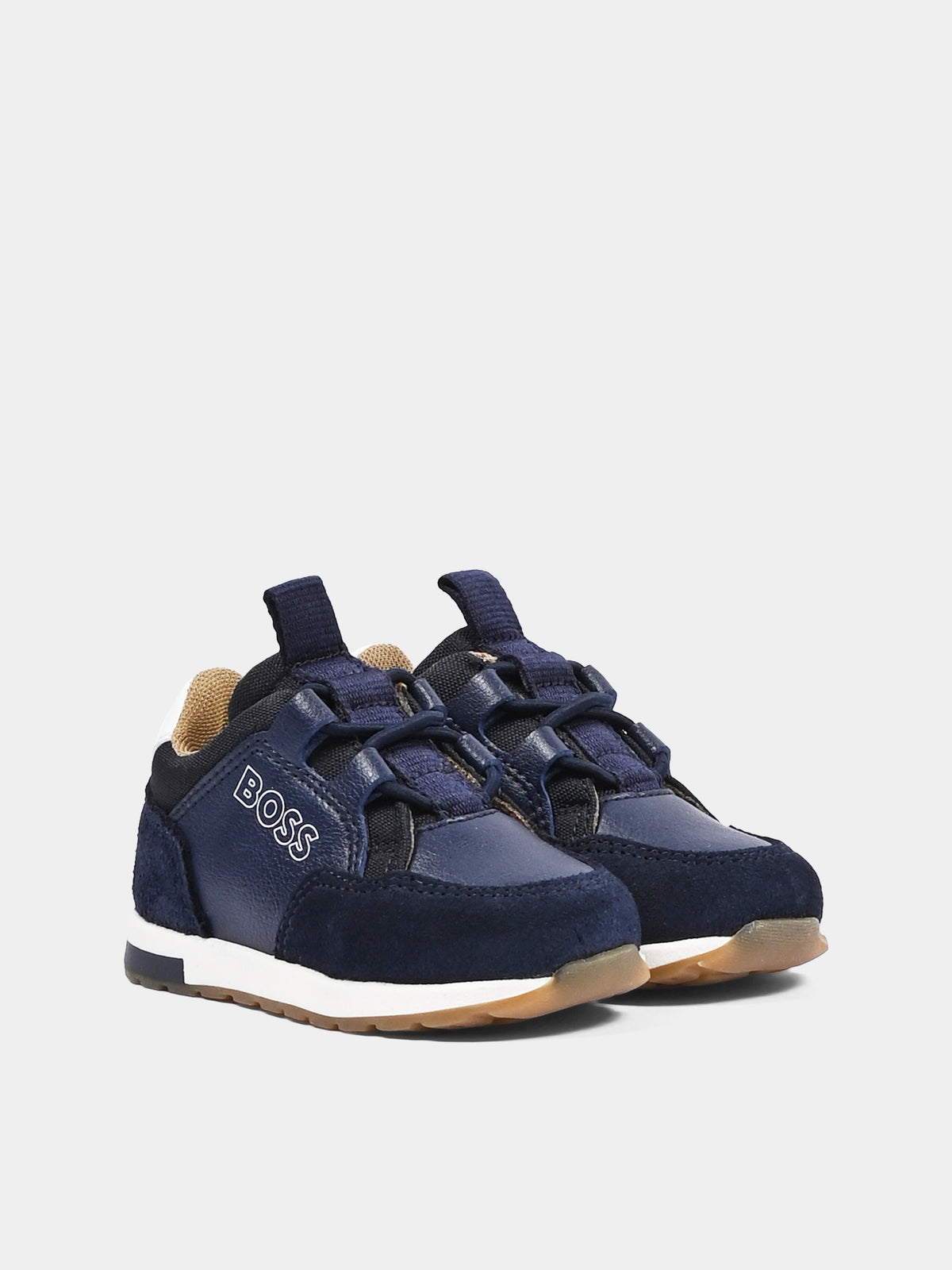 Sneakers blu per neonato con logo,Boss,J52582 849