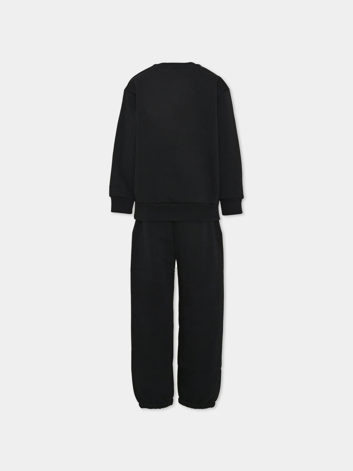 Completo sportivo lungo nero con stampa per bambino,Barrow,F6BKJBKM001 110