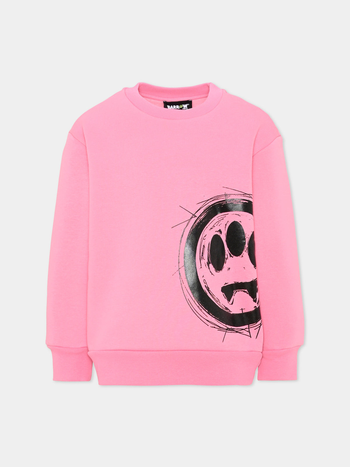 Felpa girocollo rosa stampata per bambina,Barrow,F6BKJBSW073 042