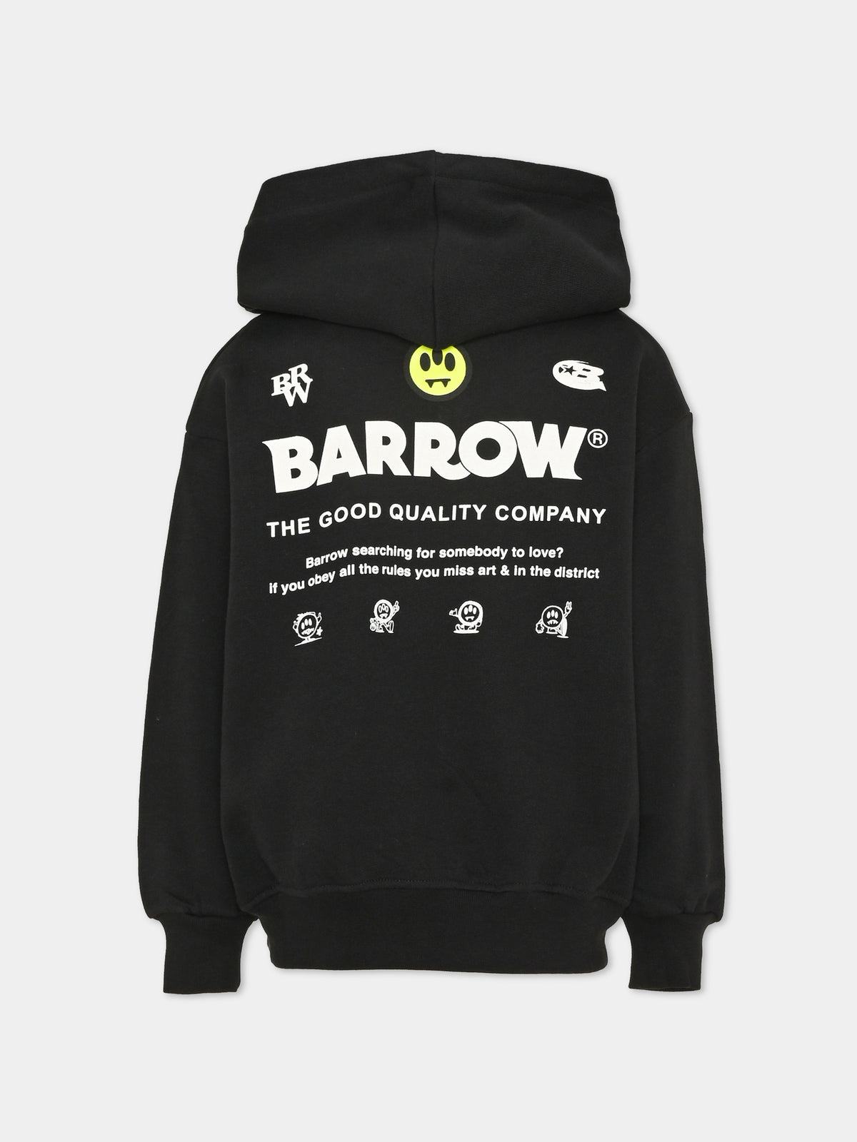 Felpa con cappuccio nera con logo per bambini,Barrow,S6BKJUZH149 110