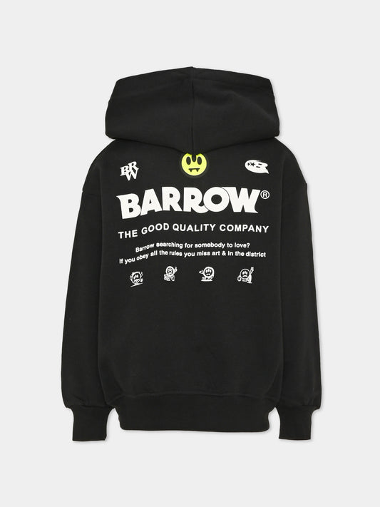 Felpa con cappuccio nera con logo per bambini,Barrow,S6BKJUZH149 110