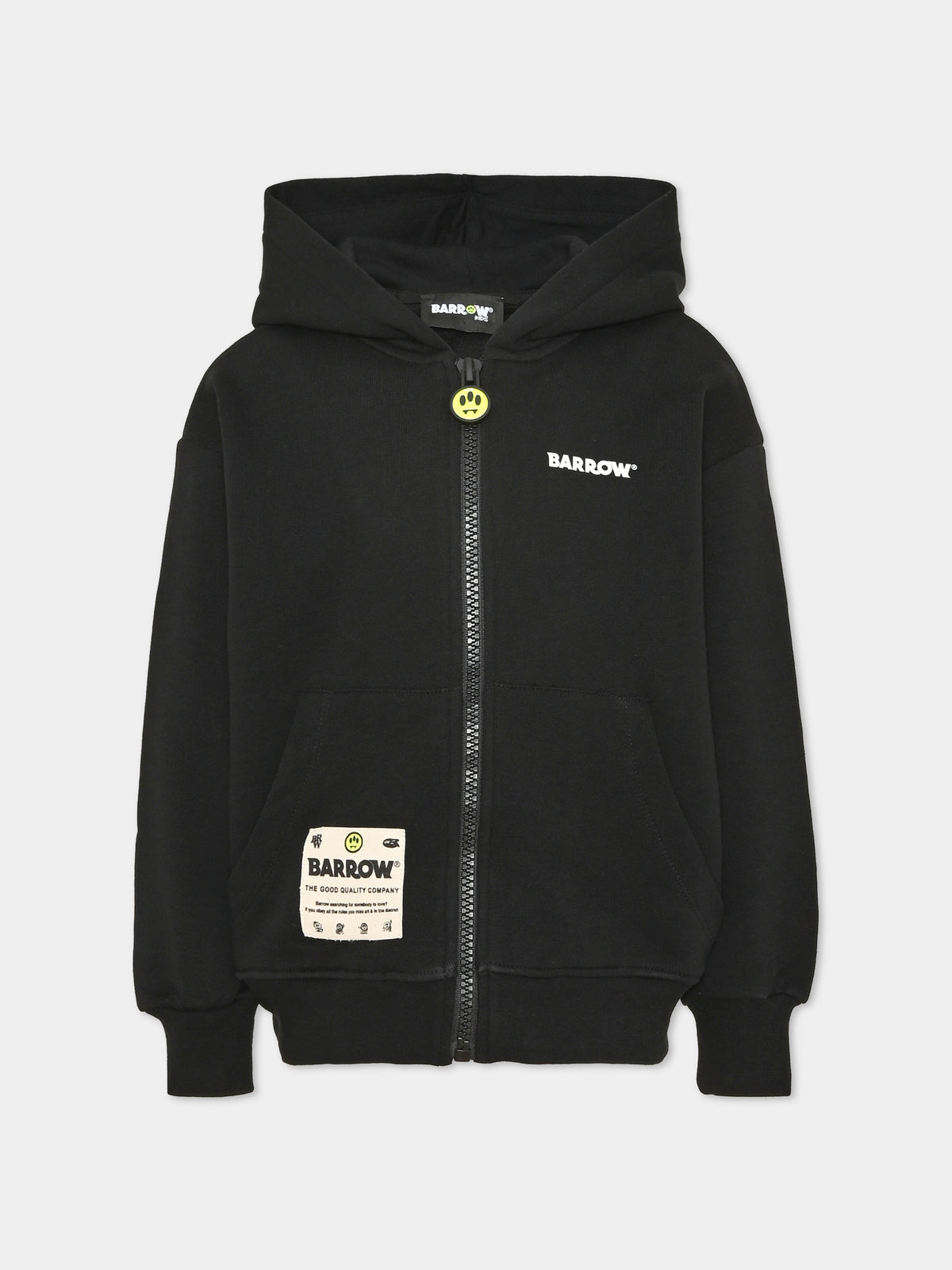 Felpa con cappuccio nera con logo per bambini,Barrow,S6BKJUZH149 110