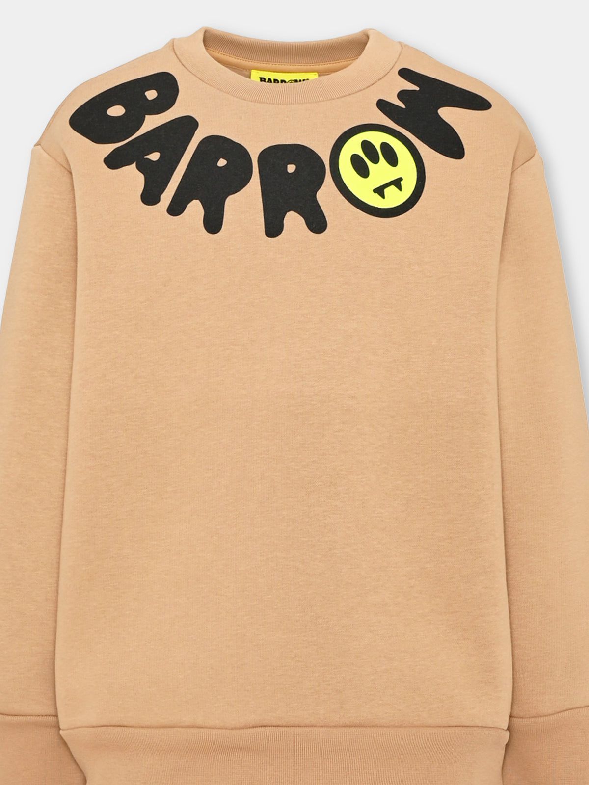 Completo sportivo lungo beige con logo per bambini,Barrow,F6BKJUKM003 924