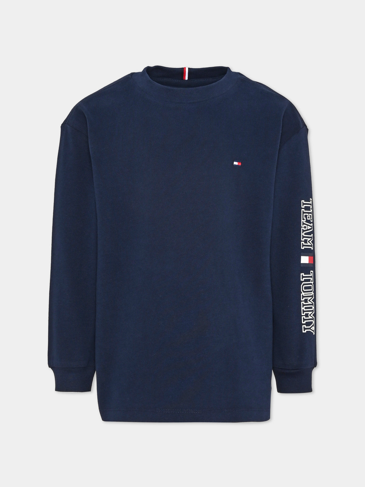 T-shirt a manica lunga blu con logo per bambino,Tommy Hilfiger Junior,KB0KB10512 C1G