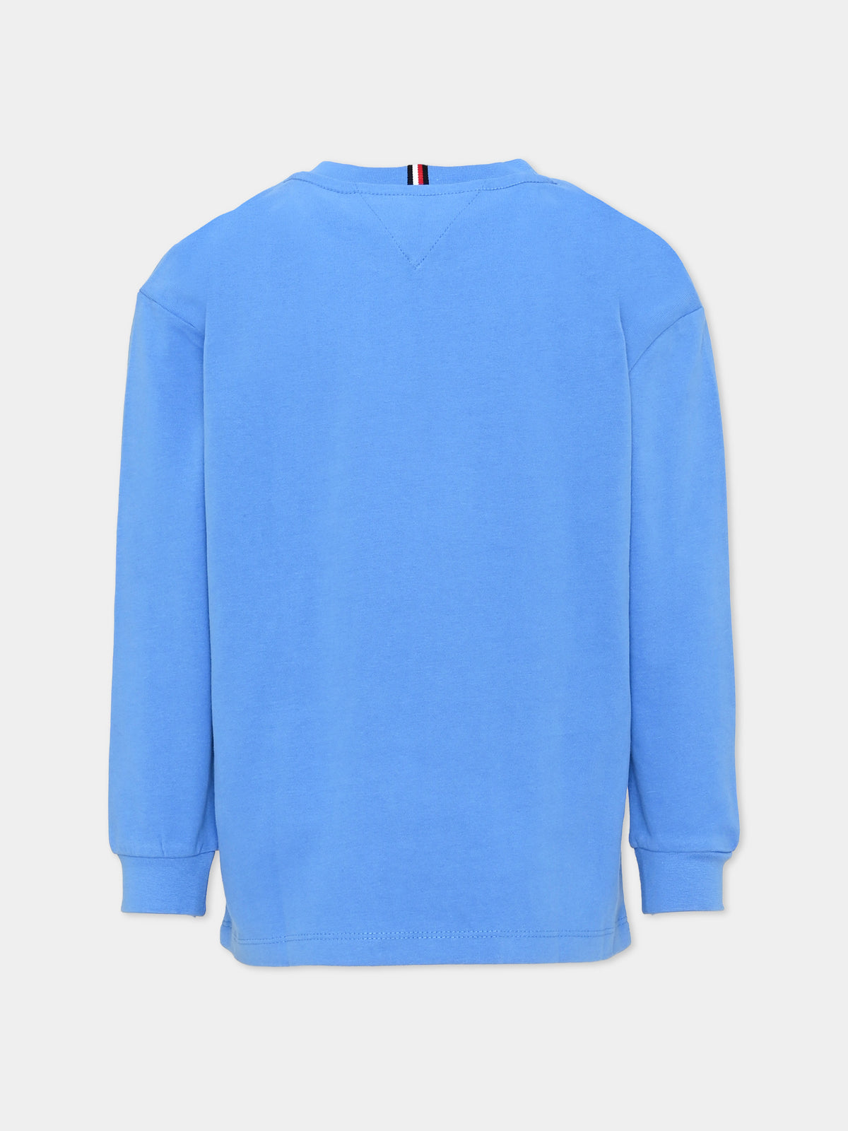 T-shirt a manica lunga azzurra con logo per bambino,Tommy Hilfiger Junior,KB0KB10512 C39