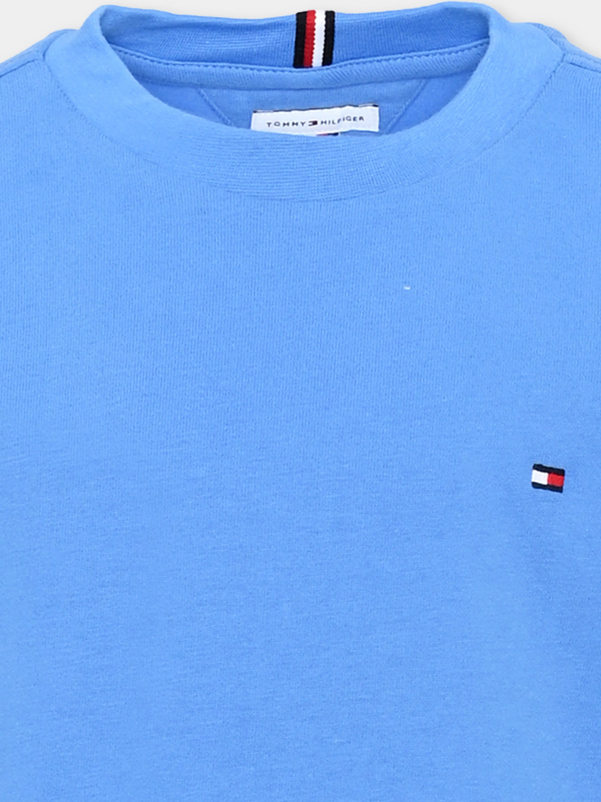 T-shirt a manica lunga azzurra con logo per bambino,Tommy Hilfiger Junior,KB0KB10512 C39