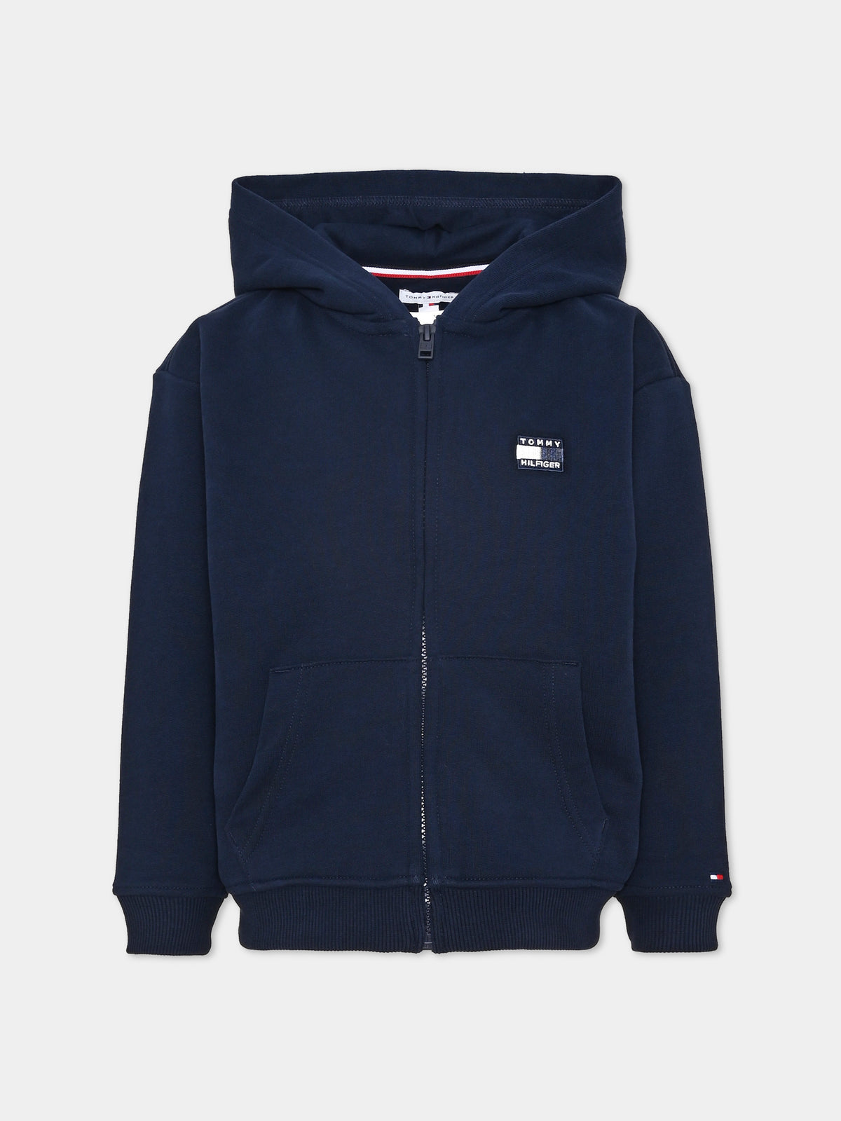 Felpa con cappuccio blu con logo per bambino,Tommy Hilfiger Junior,KB0KB10553 C1G