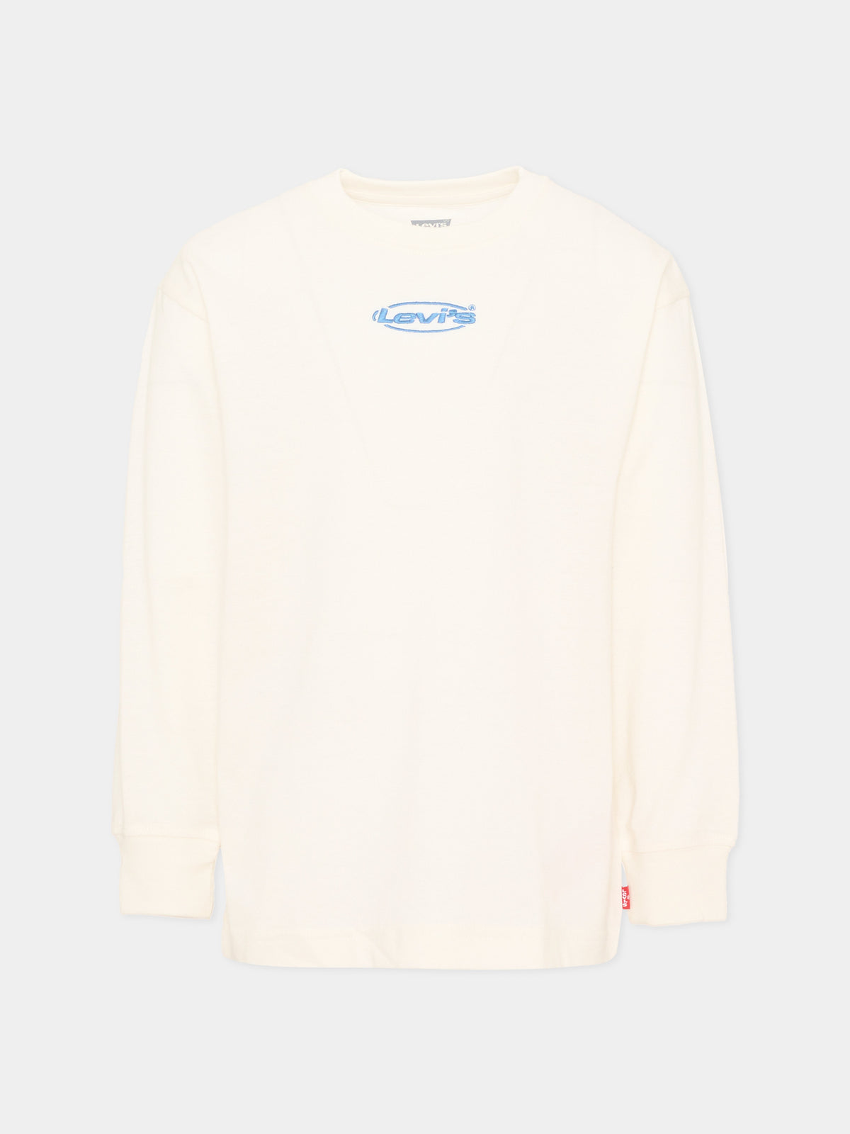 T-shirt a manica lunga avorio per bambino con stampa,Levi's Kids,8ER445 W0E