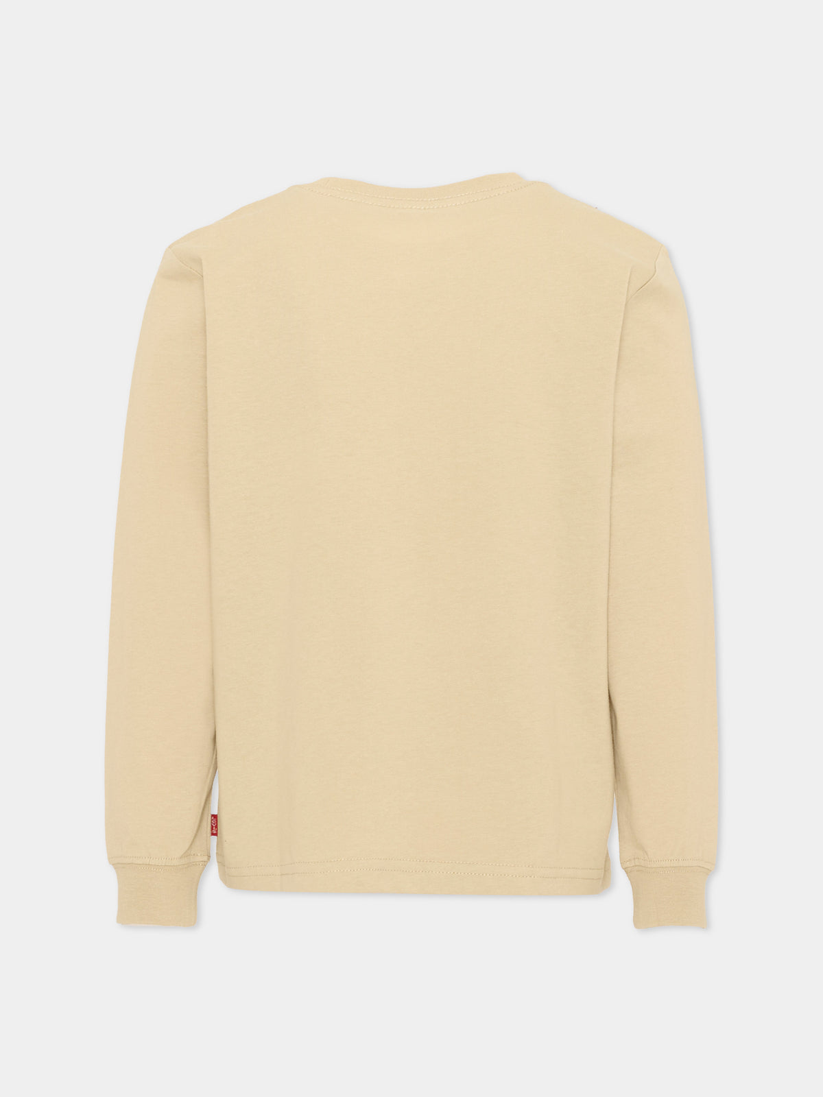 T-shirt a manica lunga beige con logo per bambino,Levi's Kids,9EC706 X5I