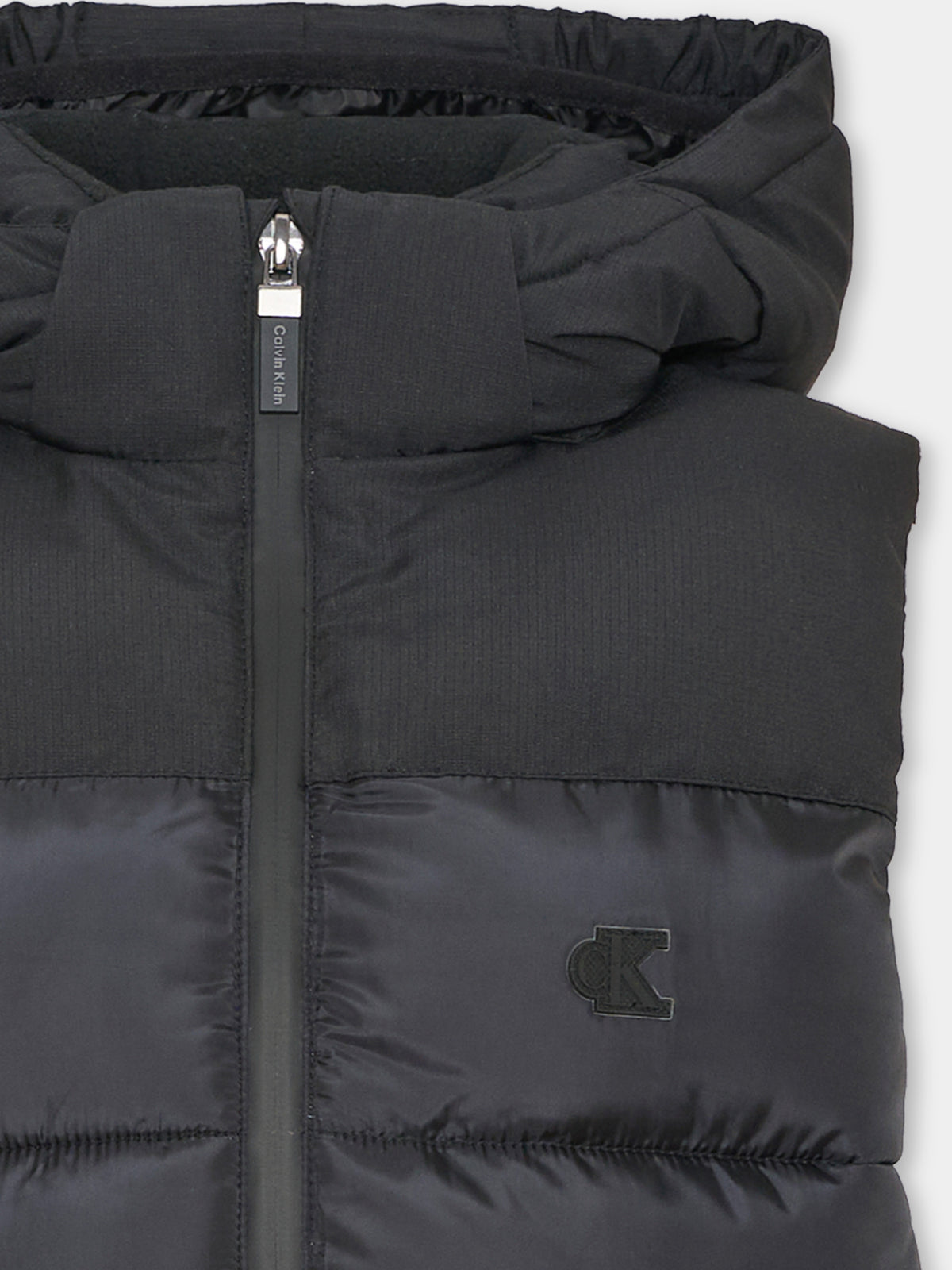 Gilet nero per bambino con logo,Calvin Klein Kids,LVCKTJM14B BEH