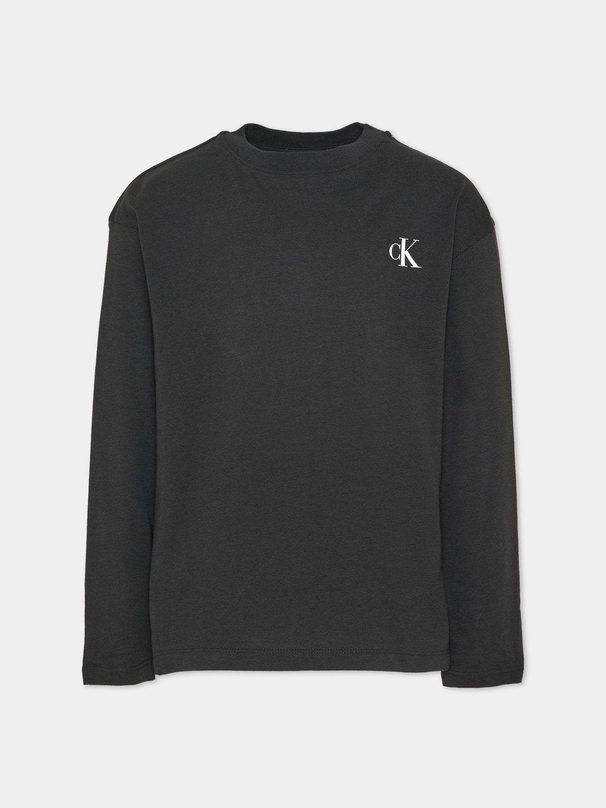 T-shirt a manica lunga nera per bambino,Calvin Klein Kids,LVCKTJI21B 05G