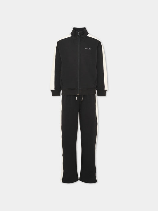 Ensemble de sport long noir pour garçon