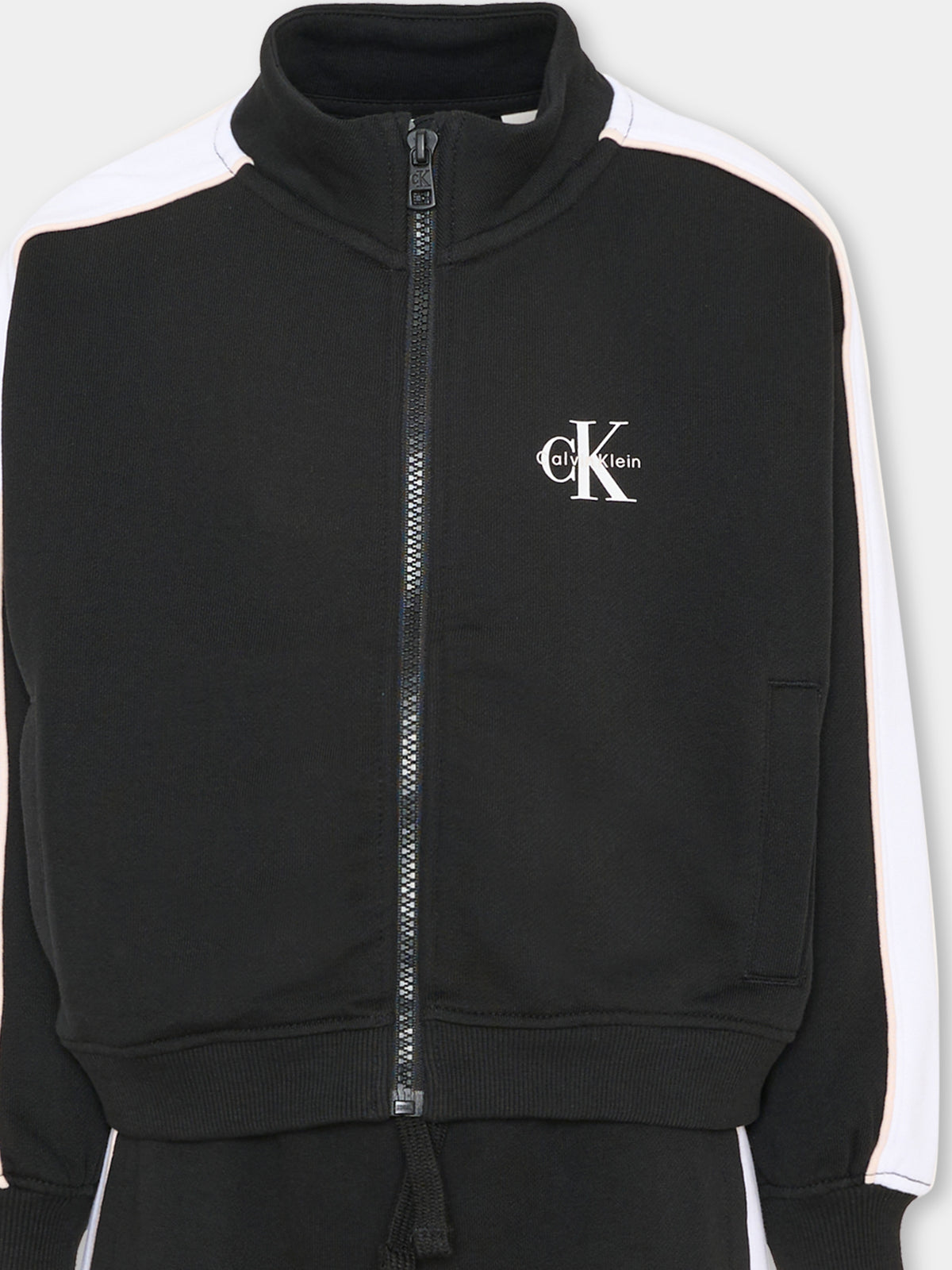 Completo sportivo lungo nero con logo per bambina,Calvin Klein Kids,LVCKTJI12G BEH