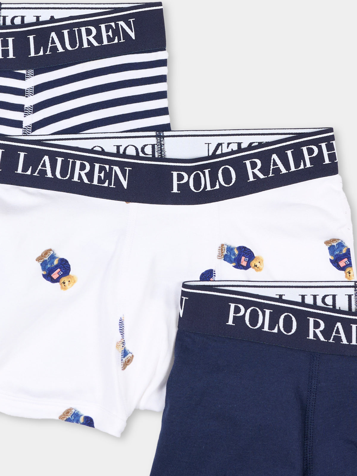 Boxer multicolor per bambino con logo,Ralph Lauren Kids,9P5015 BCV