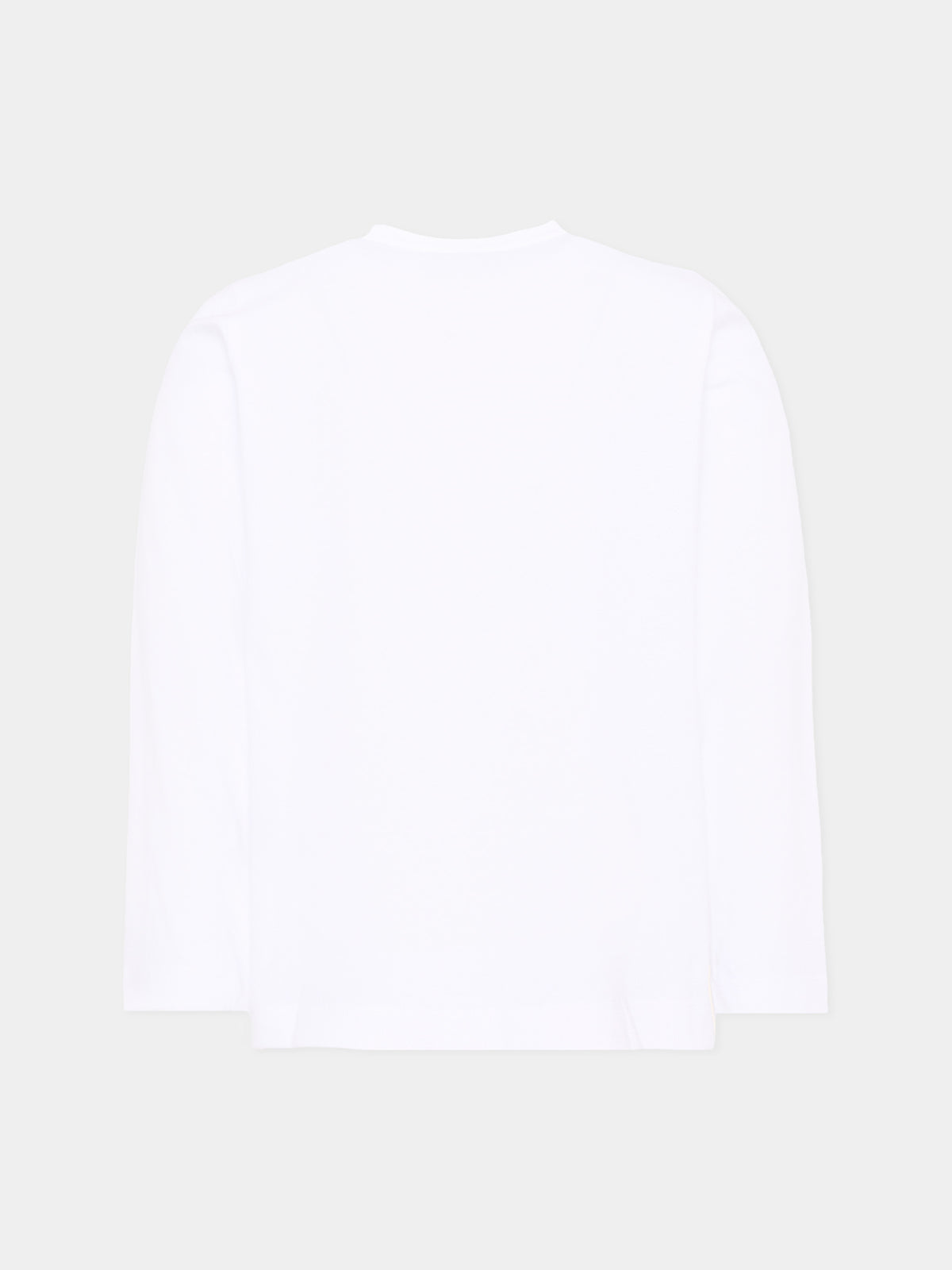 T-shirt a manica lunga bianca con logo per bambino,Moschino Kids,HUO014 LAA20 10101