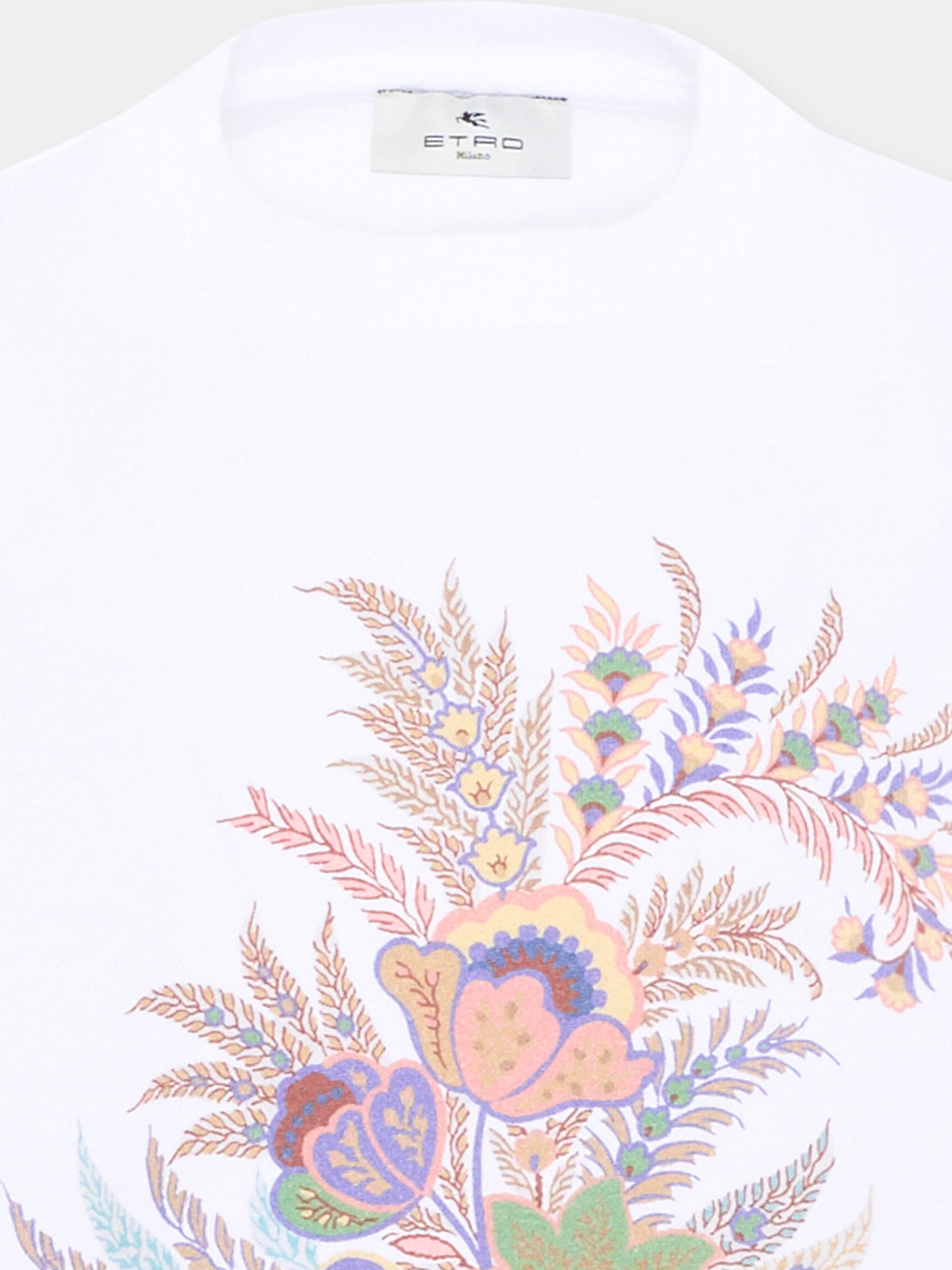 T-shirt a manica corta bianca floreale per bambina,Etro,GZ8A21 Z3672 100