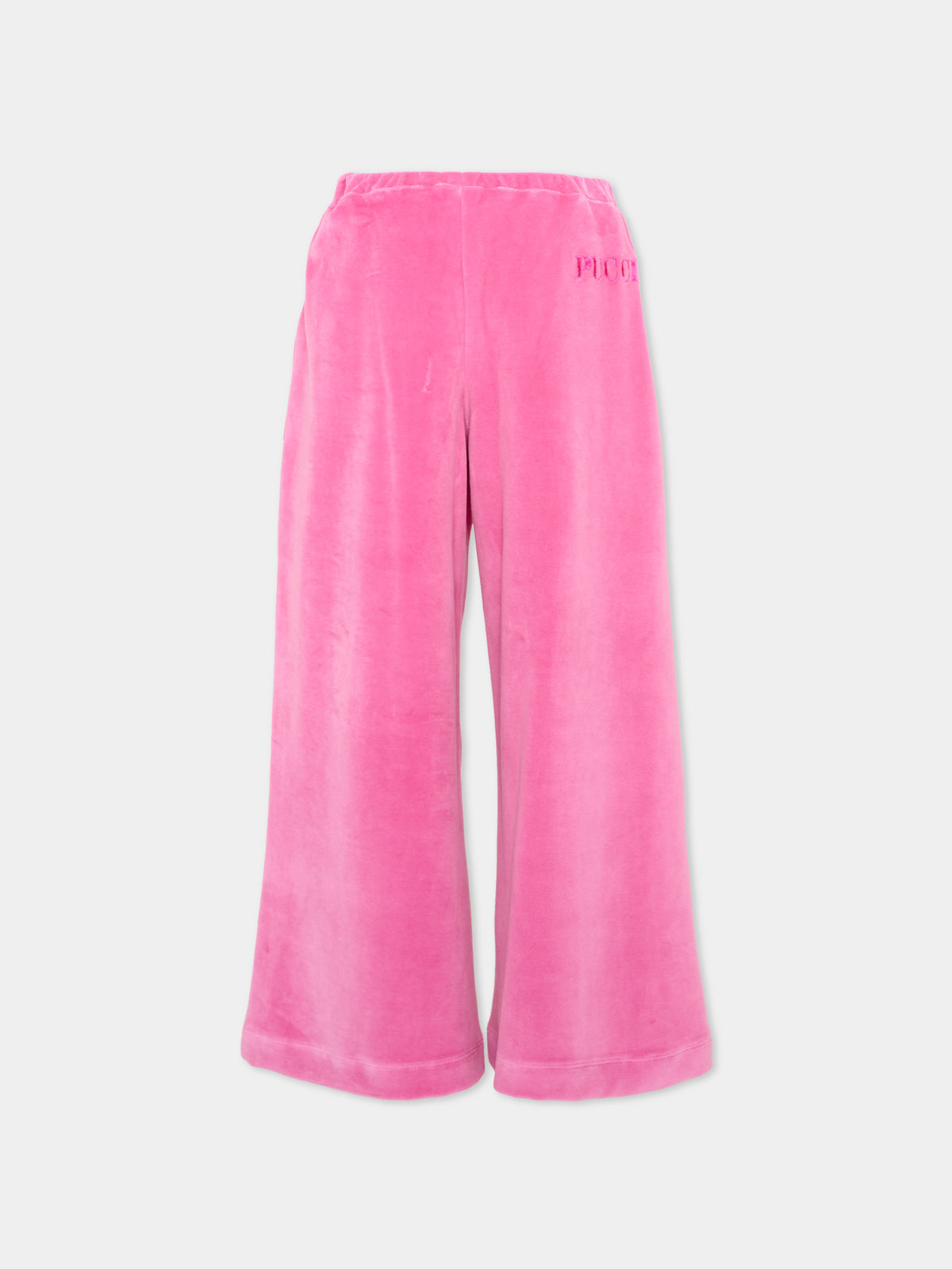 Pantalone sportivo fucsia per bambina con logo in ciniglia,Emilio Pucci Junior,PZ6A50 Z4007 543